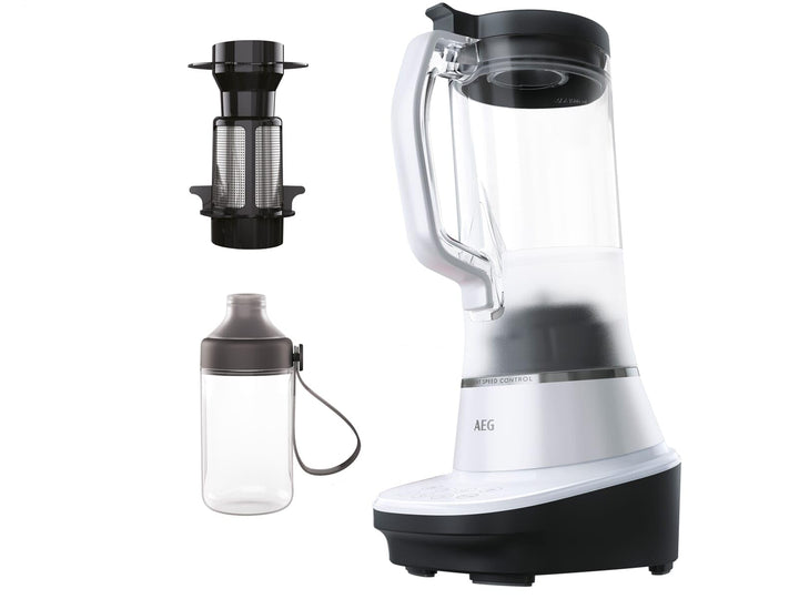 AEG TB7-1-6WWM Standmixer / Geschwindigkeitsanpassung / 3 Stufen / 4 Rezeptprogramme / Pulsfunktion