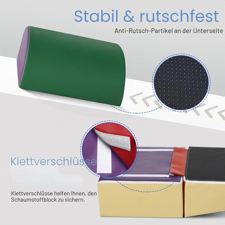 Wilwolfer Schaumstoff Bausteine Kinder Klettern: 5 Softbausteine Riesenbausteine Spielbausteine - In