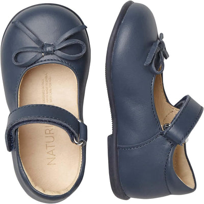 Naturino Ballet-Ballerinas aus Kalbsleder mit Schleife, 19 EU Blau