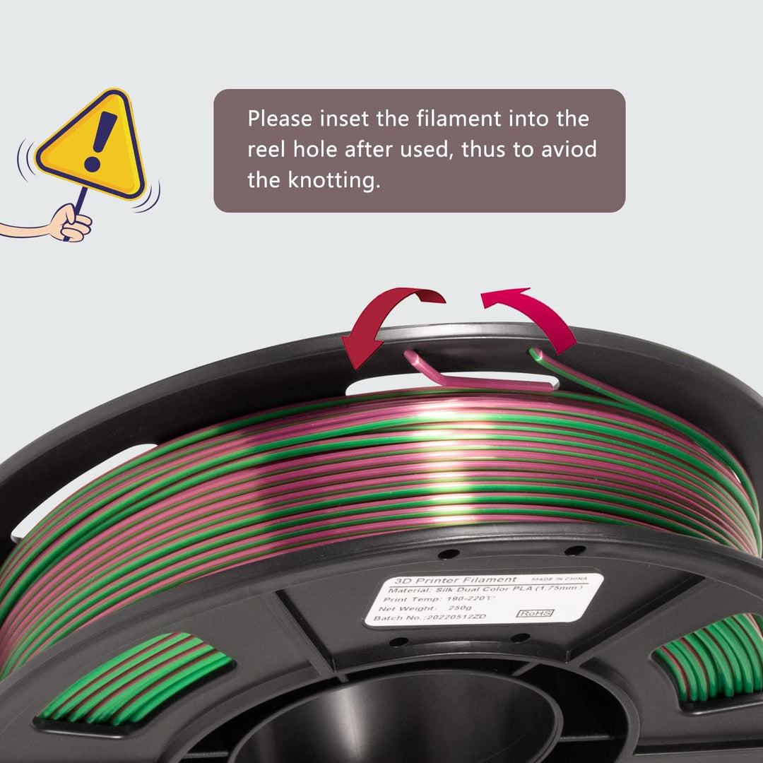 iSANMATE Dual Color Seide Filament Set, Silk PLA Filament 1.75mm, PLA 250g x 4 Colours 3D Printer PL