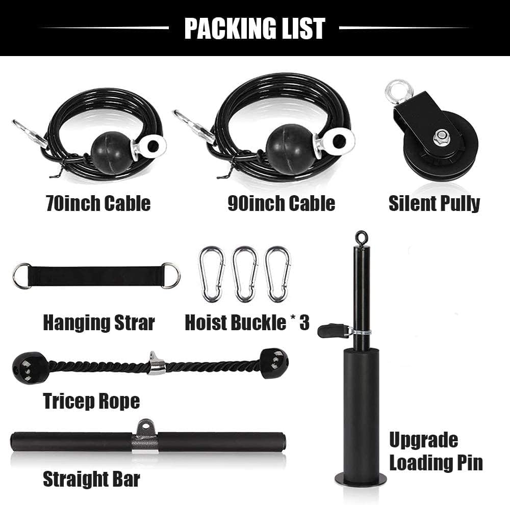 Morwealth Seilzug Fitness Kabelsystem, Latzug Unterarmtrainer kabelzug Unterarm Handgelenk Trainer A