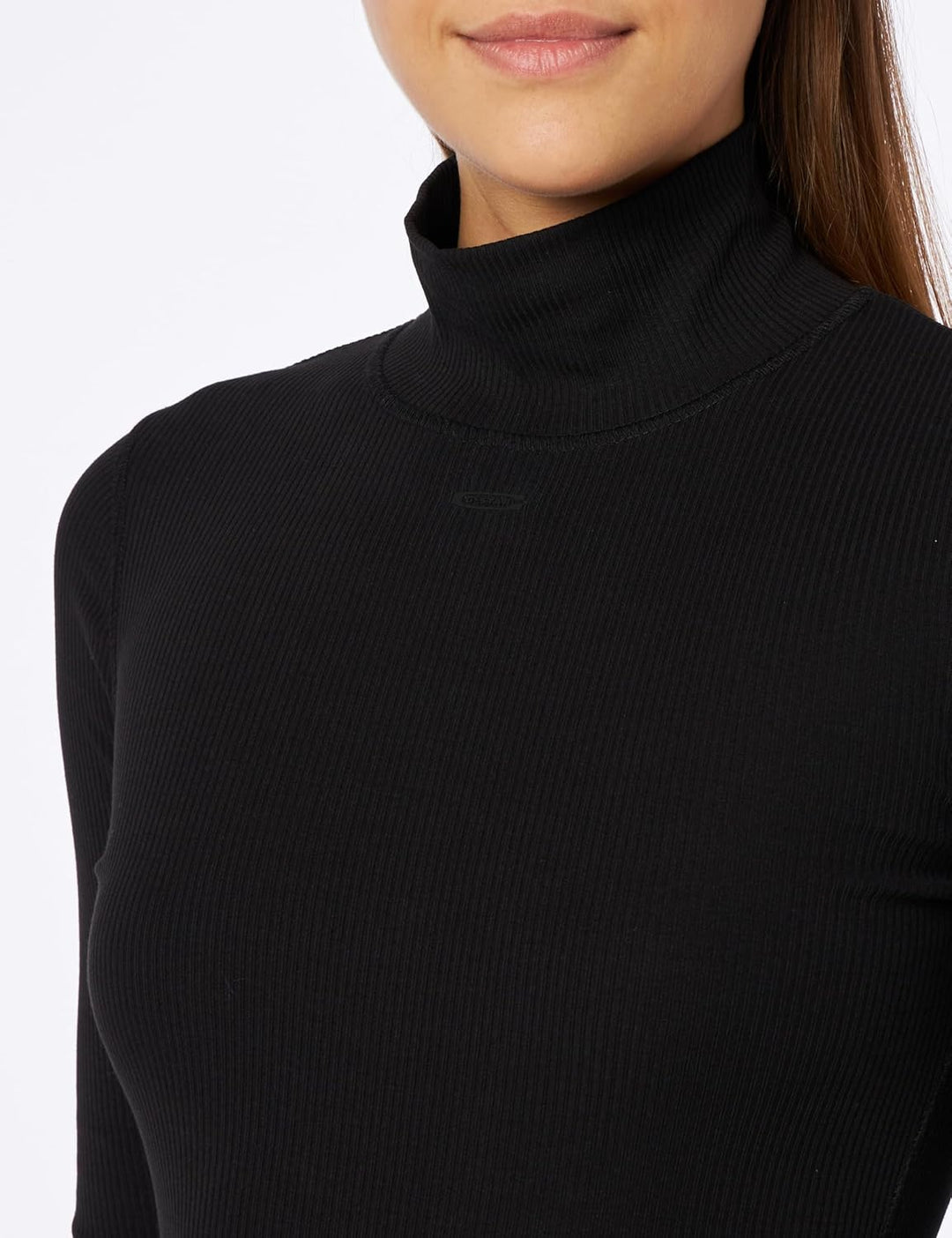 G-STAR RAW Damen Slim Rib Mock Ls Wmn Dresses S Schwarz (Dk Black D23500-d493-6484), S Schwarz (Dk B