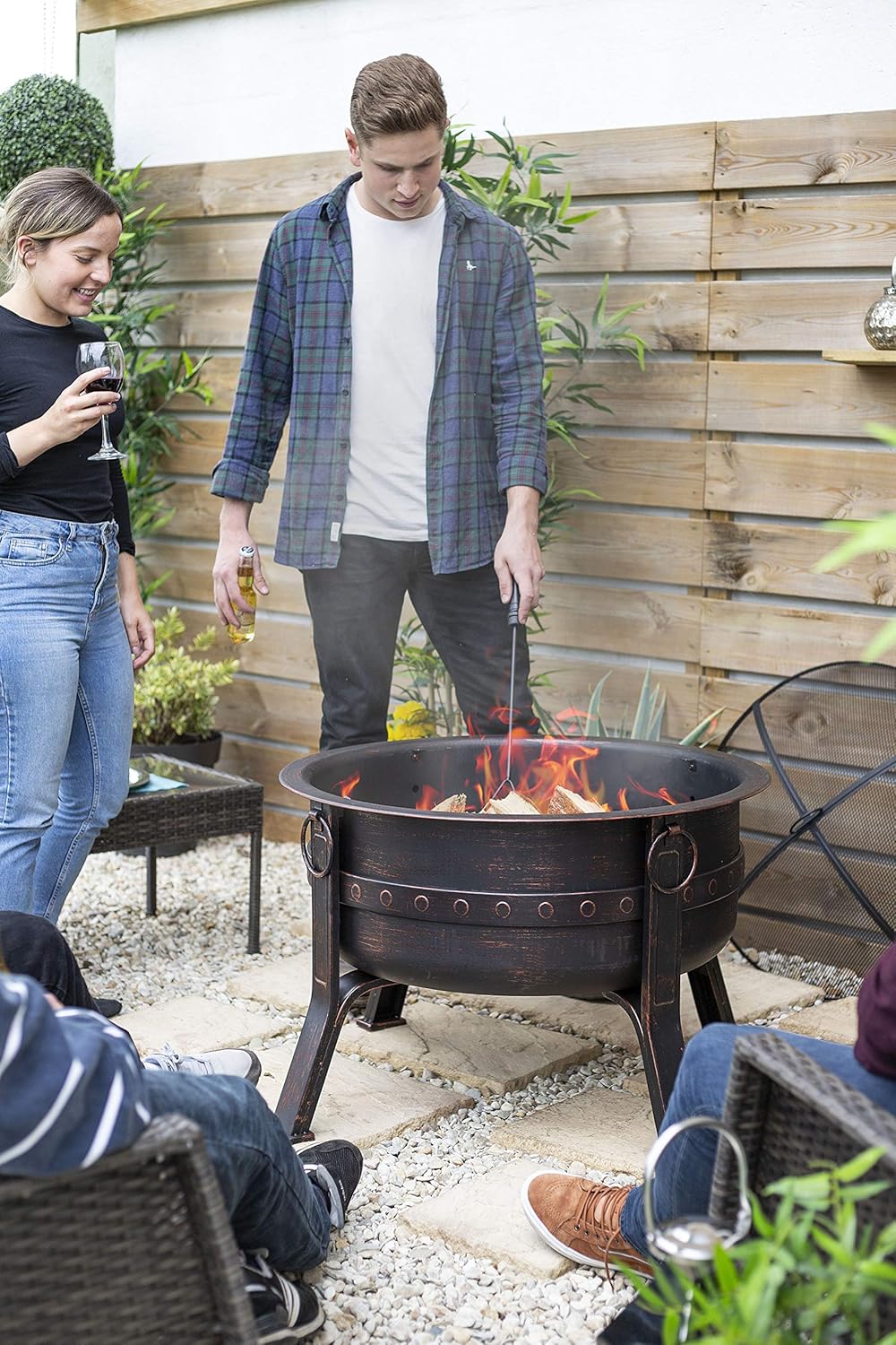 La Hacienda Brava Ø 80 cm Feuerkorb - Feuerkorb für den Garten - Feuertonne & Feuerstelle - Feuersch