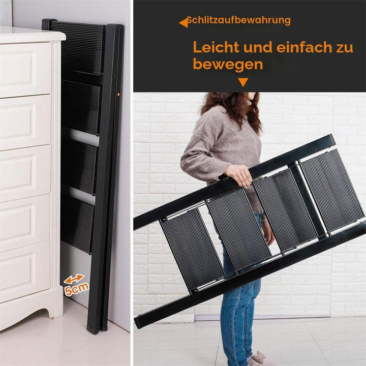 BAOYOUNI Trittleiter, Leicht, Klapptrittleiter, Aluminium Sicherheits Stehleiter, mit rutschfeste Br
