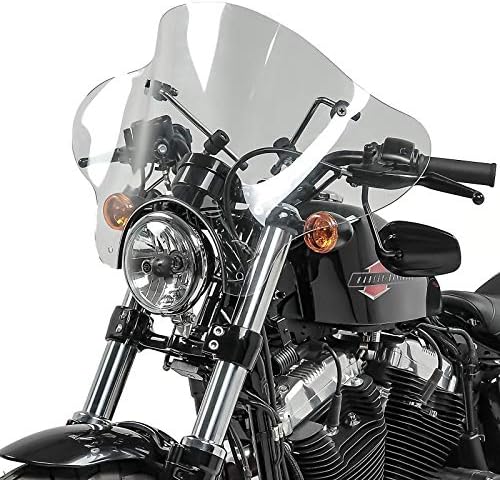 Windschild Batwing mit 4-Punkt-Fixierung für Custom Bikes klar