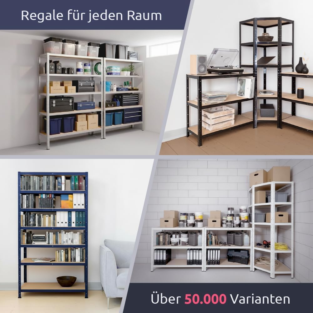 shelfplaza® 100x100x45cm Home Schwerlastregal blau/Metallregal mit 4 Böden/Kellerregal Metall, Garag