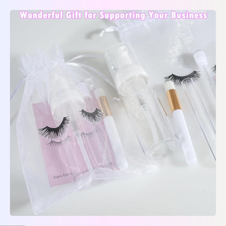 50PCS Lash Shampoo Flaschen Bürsten Set, leere Pumpflasche, Reinigungsbürste, Wimpernverlängerungsro