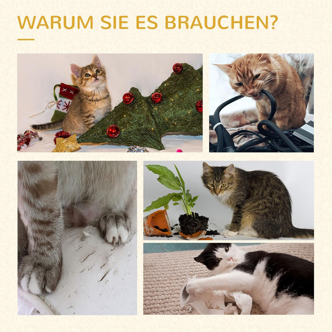 PawHut Kratzbaum 109 cm Katzenturm mit Kratztonne, Katzenbett, Sisalstämme, mehrstöckiger Katzenkrat