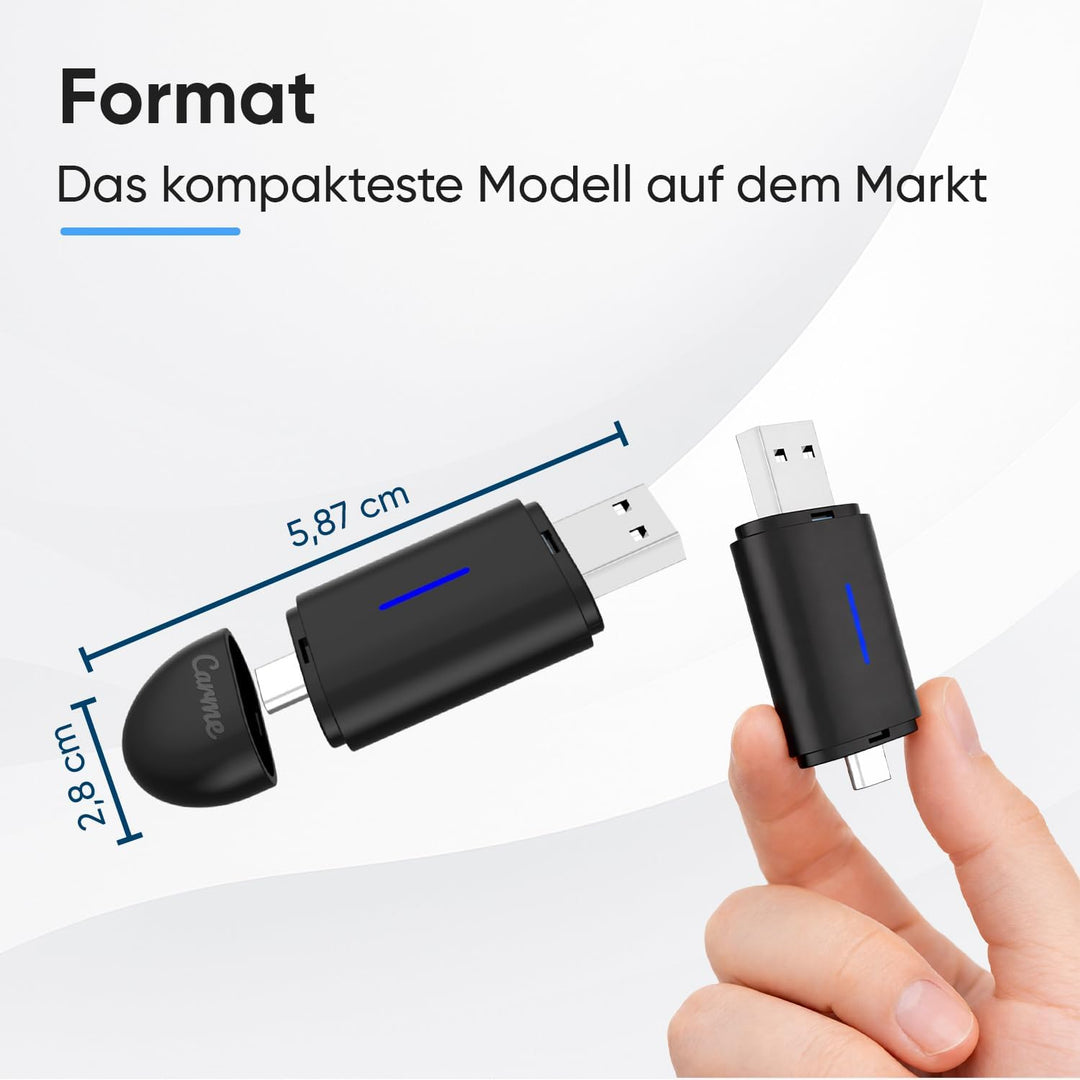 CarMe CarPlay Wireless Adapter & Android Auto Wireless Adapter - Mini USB 2-in-1 Auto Dongle - Wande