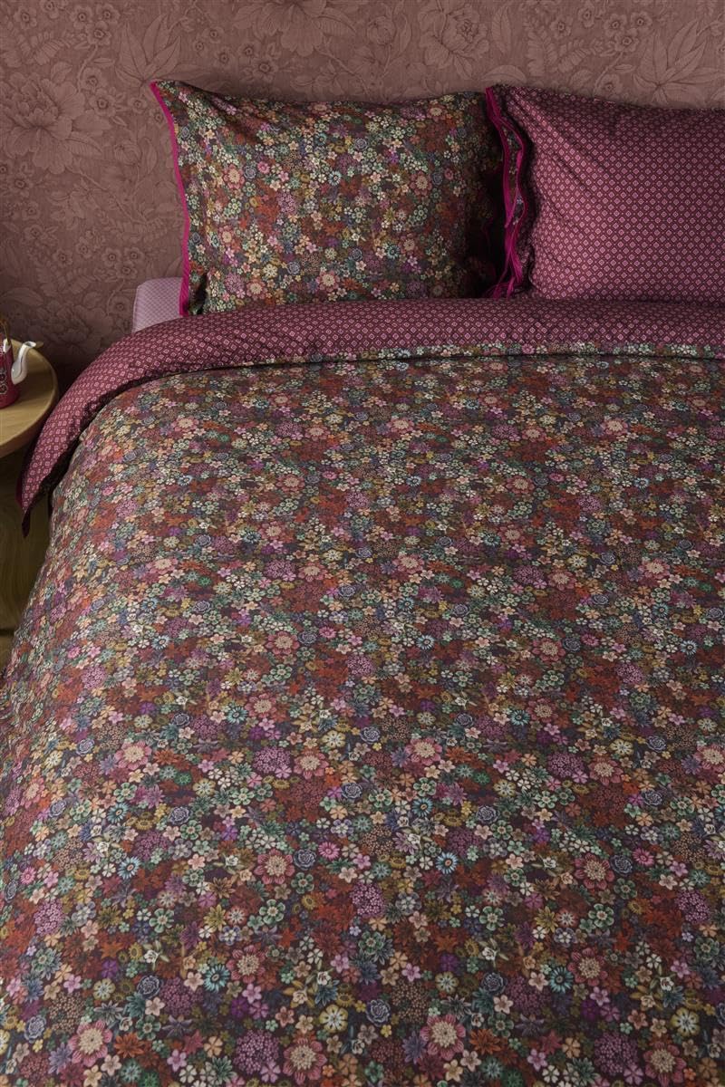 PiP Studio Perkalbettwäsche Tutti i Fiori | Dark Red - 135 x 200 1 Bettbezug 135 x 200 cm + 1 Kissen