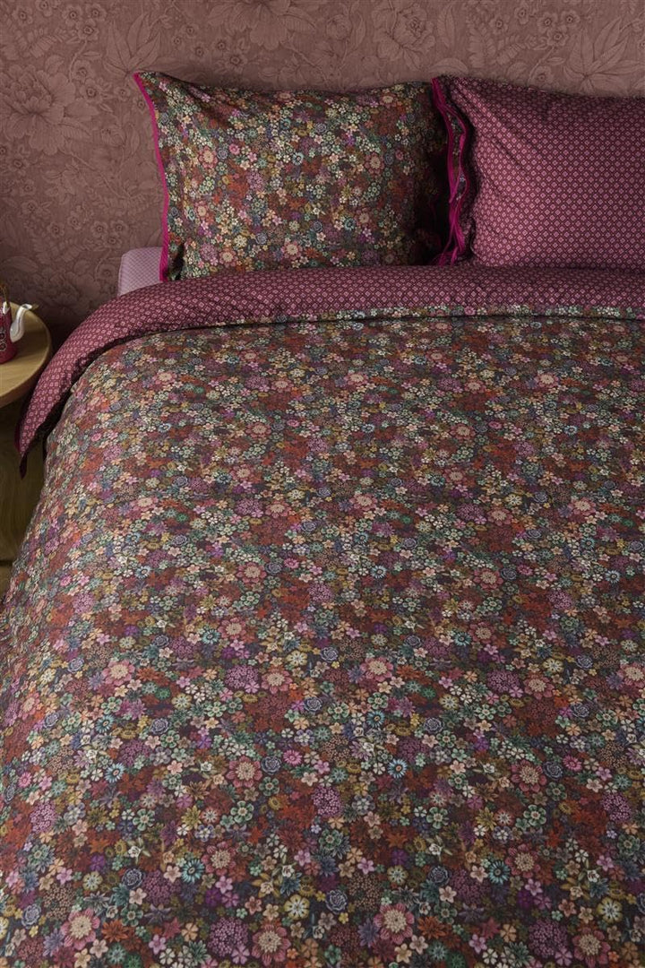 PiP Studio Perkalbettwäsche Tutti i Fiori | Dark Red - 135 x 200 1 Bettbezug 135 x 200 cm + 1 Kissen