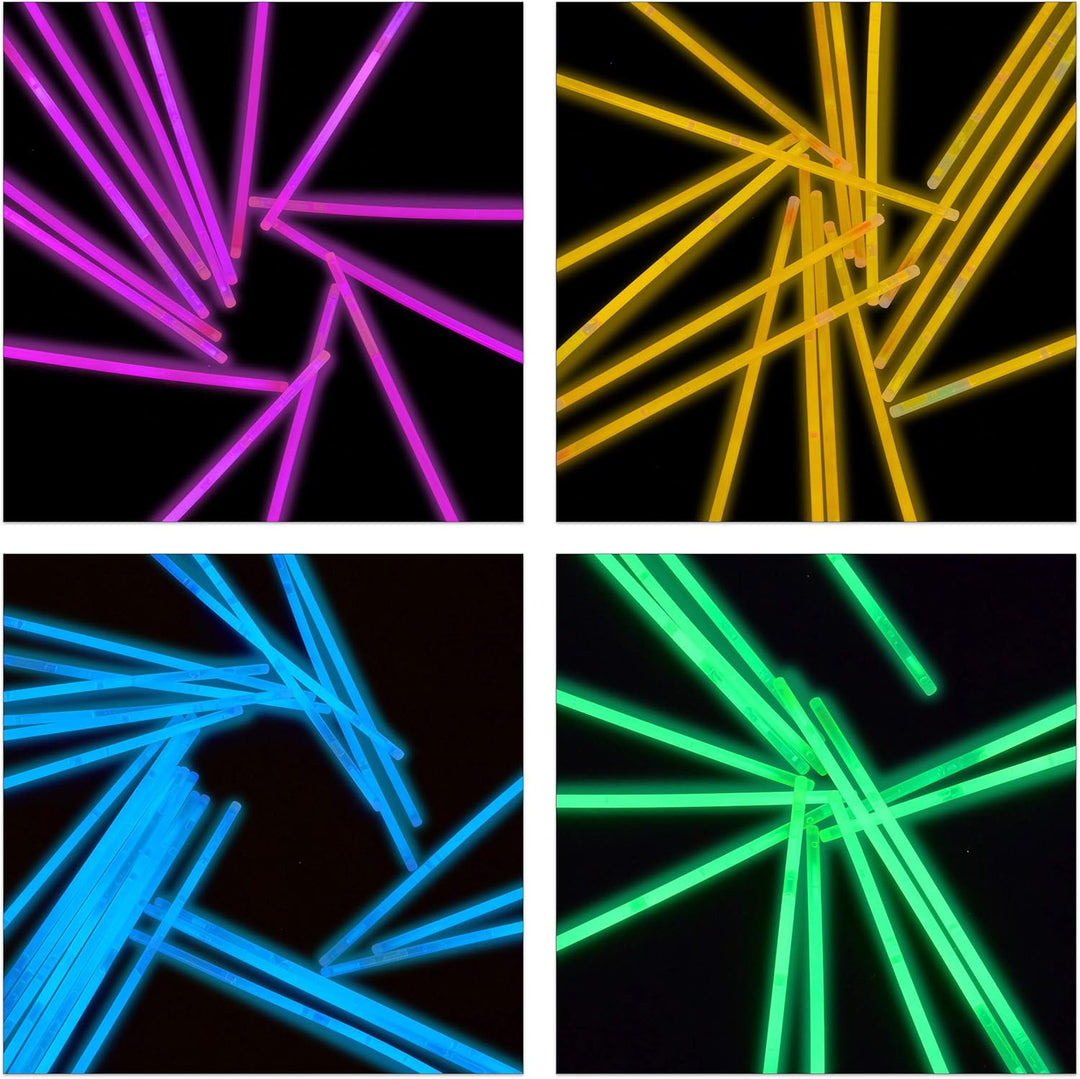 Relaxdays 500 x Knicklichter inklusive 520 x 3D-Verbinder, 8 h Leuchtdauer, Glow Stick, Leuchtstäbe