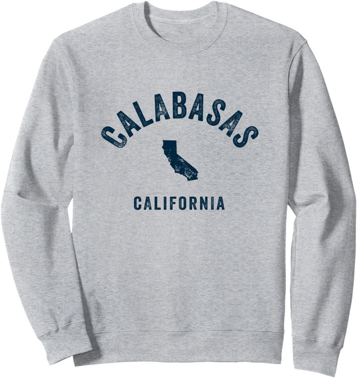 Calabasas California CA Vintage 70er Jahre Sport Design Navy Print Sweatshirt