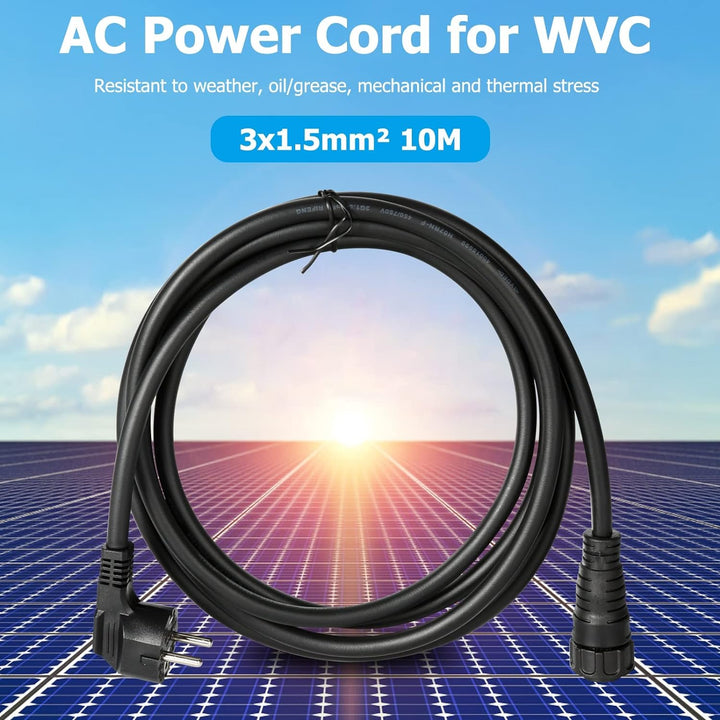 DEWIN AC-Kabel, 10m 3 x 1,5 mm² Solar-Photovoltaik-Mikro-Wechselrichter AC-Netzkabel EU-Stecker für