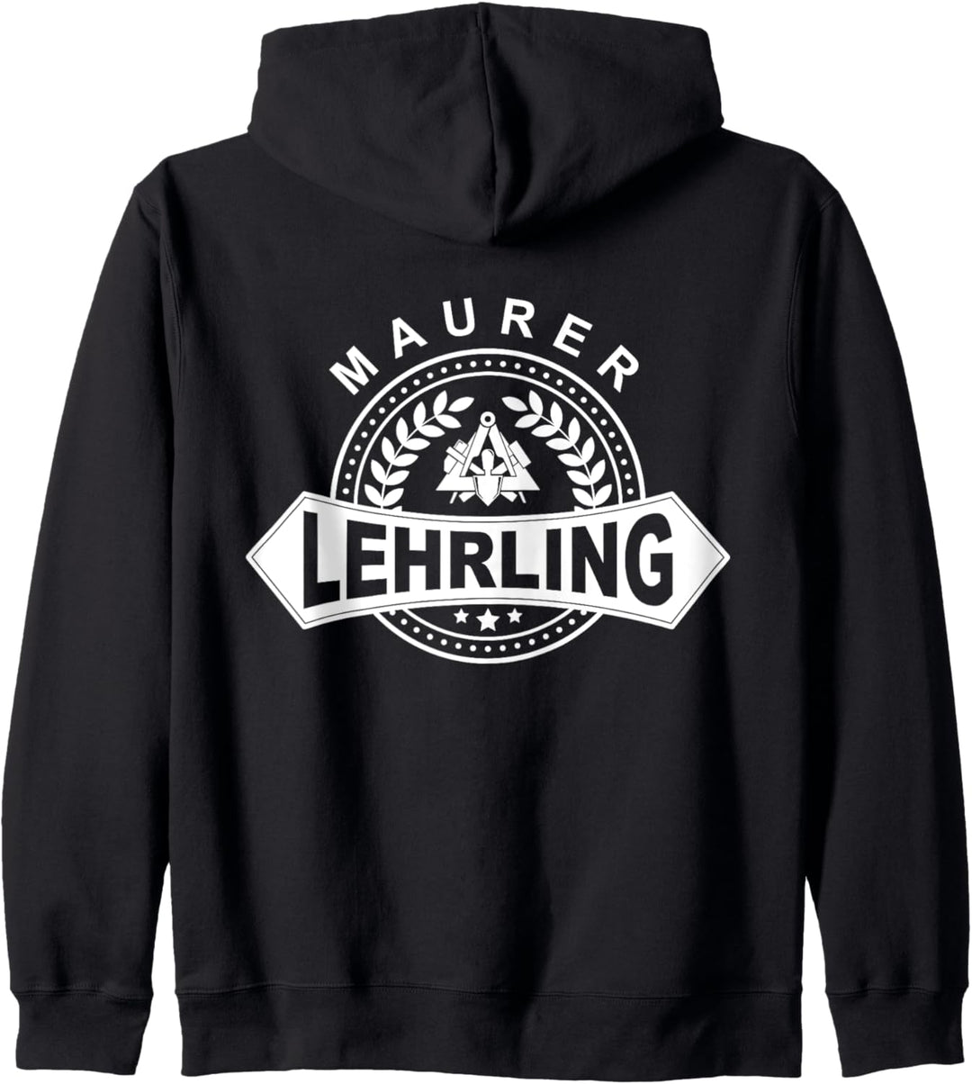 Maurer-Lehrling mit traditionellem Zunftzeichen Kapuzenjacke