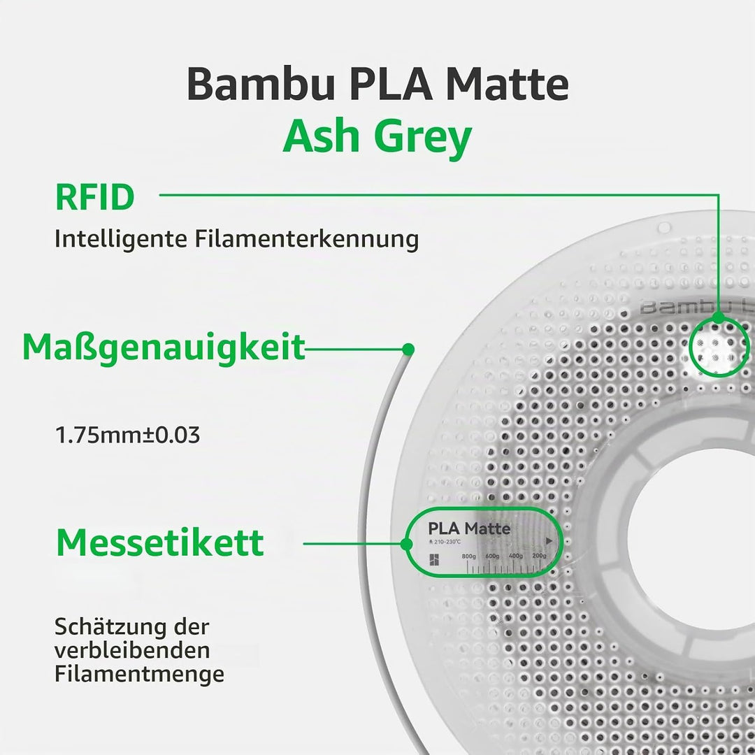 Bambu Lab Matte PLA 3D-Drucker-Filament, glatte matte Oberfläche, PLA 3D-Druck-Filament, kein Verzie