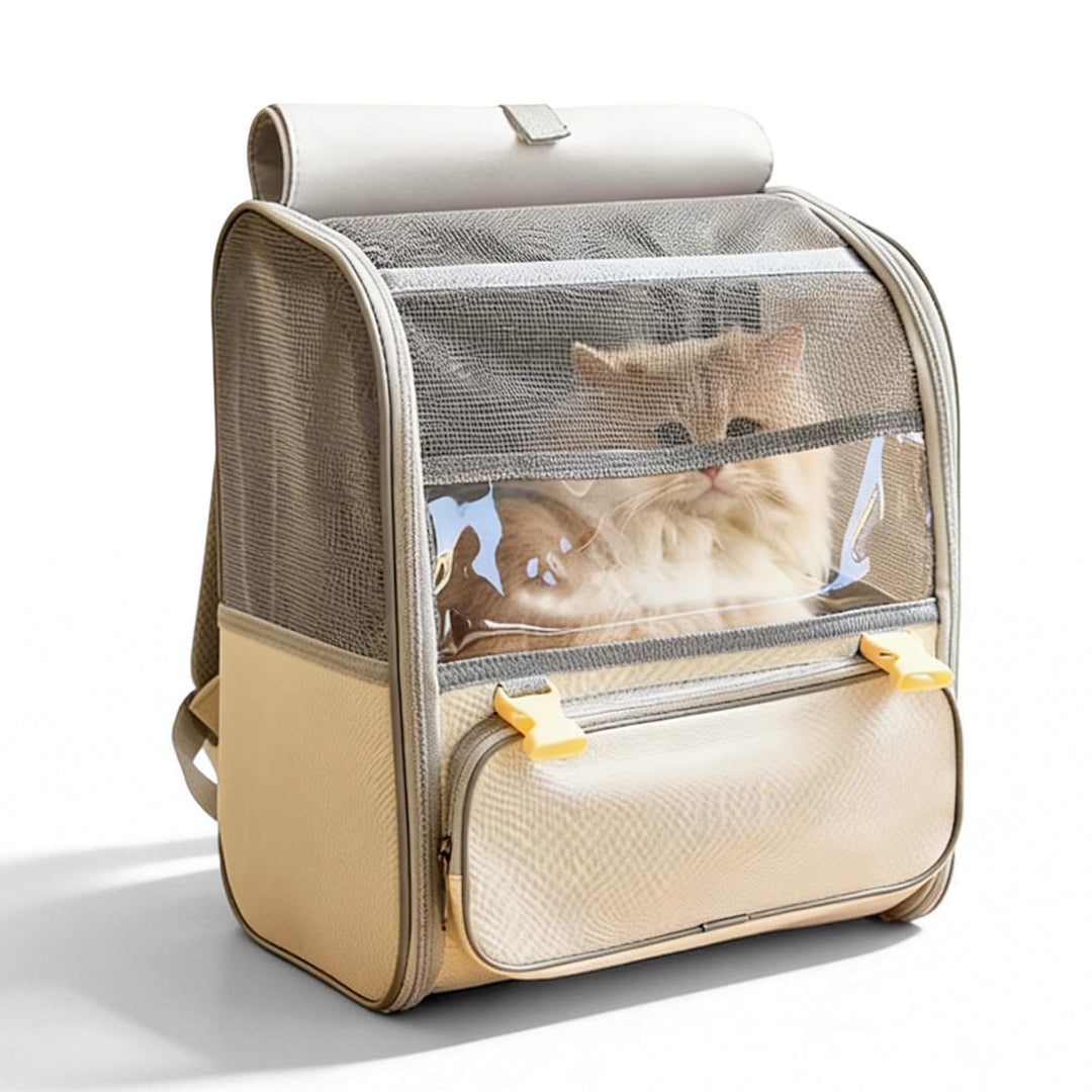Katzenrucksack Haustier Rucksack mit Netzfenster: Gross Katzen Rucksack bis 8kg, Hunderucksack Faltb