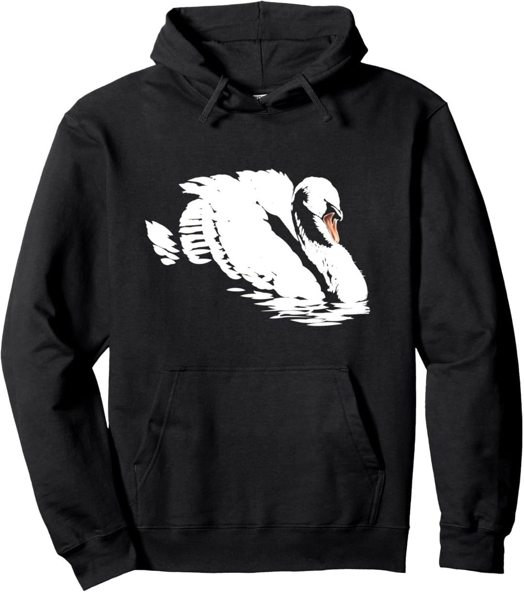 Süsser Schwan handgezeichnete Skizze künstlerisch Pullover Hoodie
