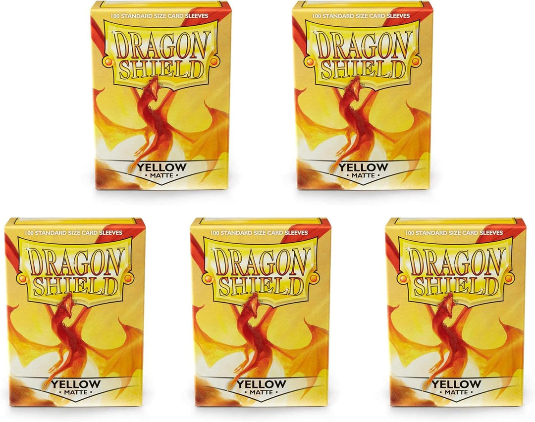 5 Packs Dragon Shield Matte Yellow Standard Size 100 ct Card Sleeves Value Bundle! Gelb, Gelb