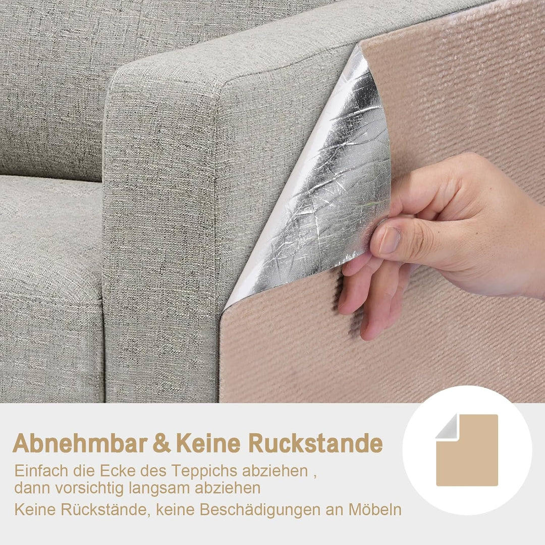 Katzen Kratzmatte Selbstklebend XXL, 200 x 40 cm, Kratzschutz für Sofa und Wände, Katzenteppich für