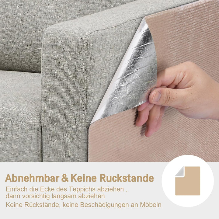 Katzen Kratzmatte Selbstklebend XXL, 200 x 40 cm, Kratzschutz für Sofa und Wände, Katzenteppich für
