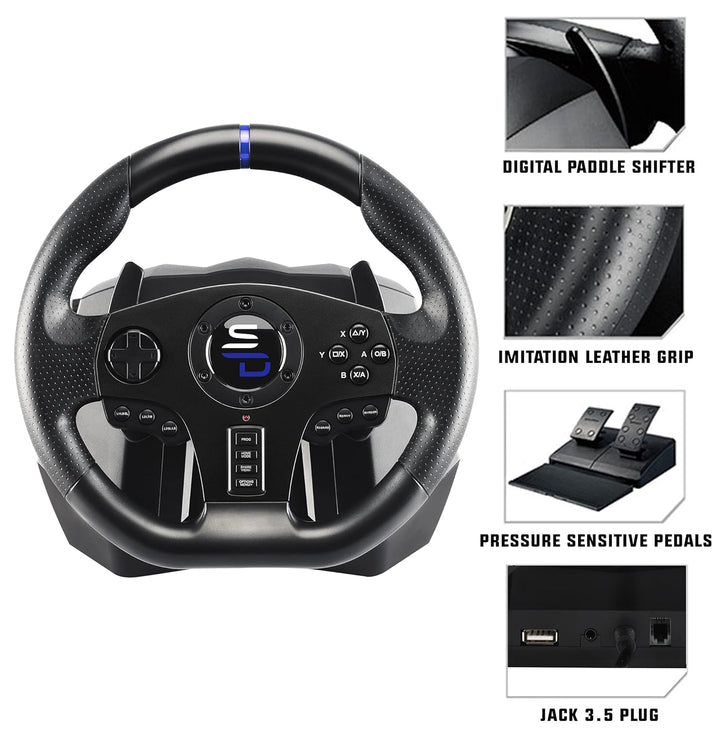 Subsonic Superdrive - Rennlenkrad SV750 Drive Pro Sport Lenkrâd mit Pedal, Shift und Vibration - Xbo
