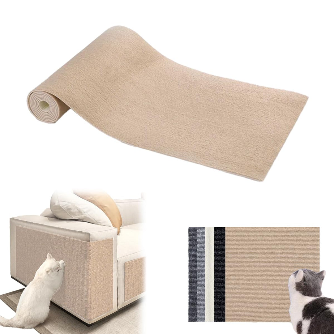 Selbstklebendes Katzenkratzbrett – Kratzspielzeug für Katzen – Zwei Grössen 200x40cm & 30x100cm Khak
