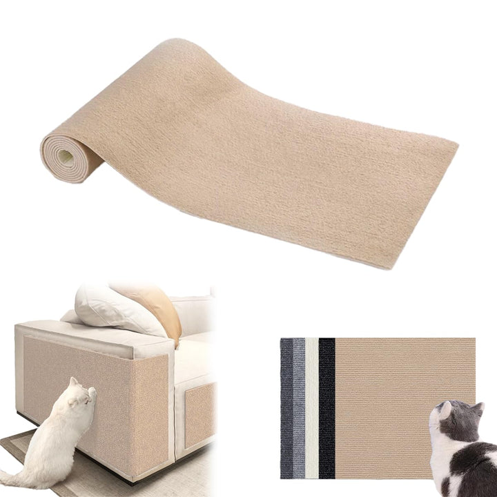 Selbstklebendes Katzenkratzbrett – Kratzspielzeug für Katzen – Zwei Grössen 200x40cm & 30x100cm Khak