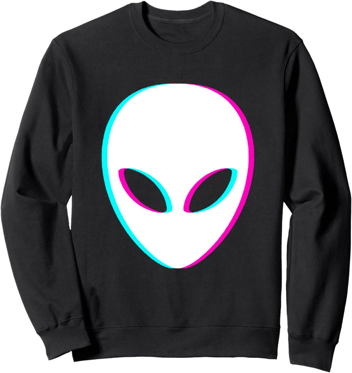 Alien Head Trippy Techno Music für Raver Beatmaker Sweatshirt