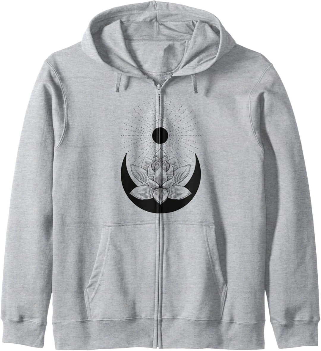 Boho-chic Lotus Sonne und Mond - Feminine Kapuzenjacke