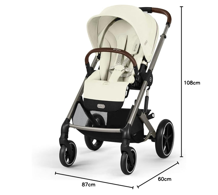 CYBEX Gold Kinderwagen Balios S Lux, Ergonomische Liegeposition, Einhand-Gurtsystem, Ab Geburt bis 2