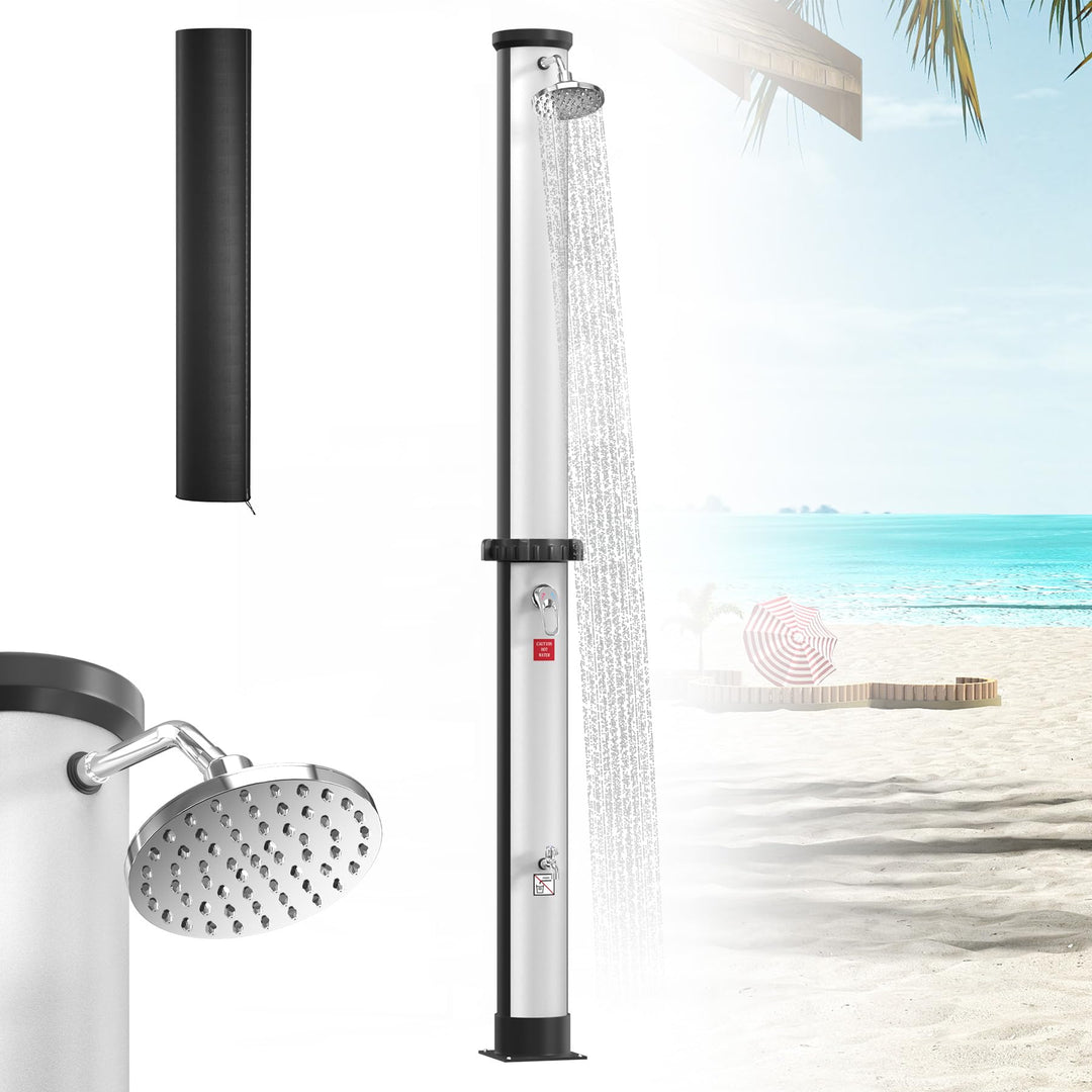 Froadp Solardusche 40 Liter für Garten & Pool, Solar Gartendusche mit 360° Schwenkbarem Regenduschko