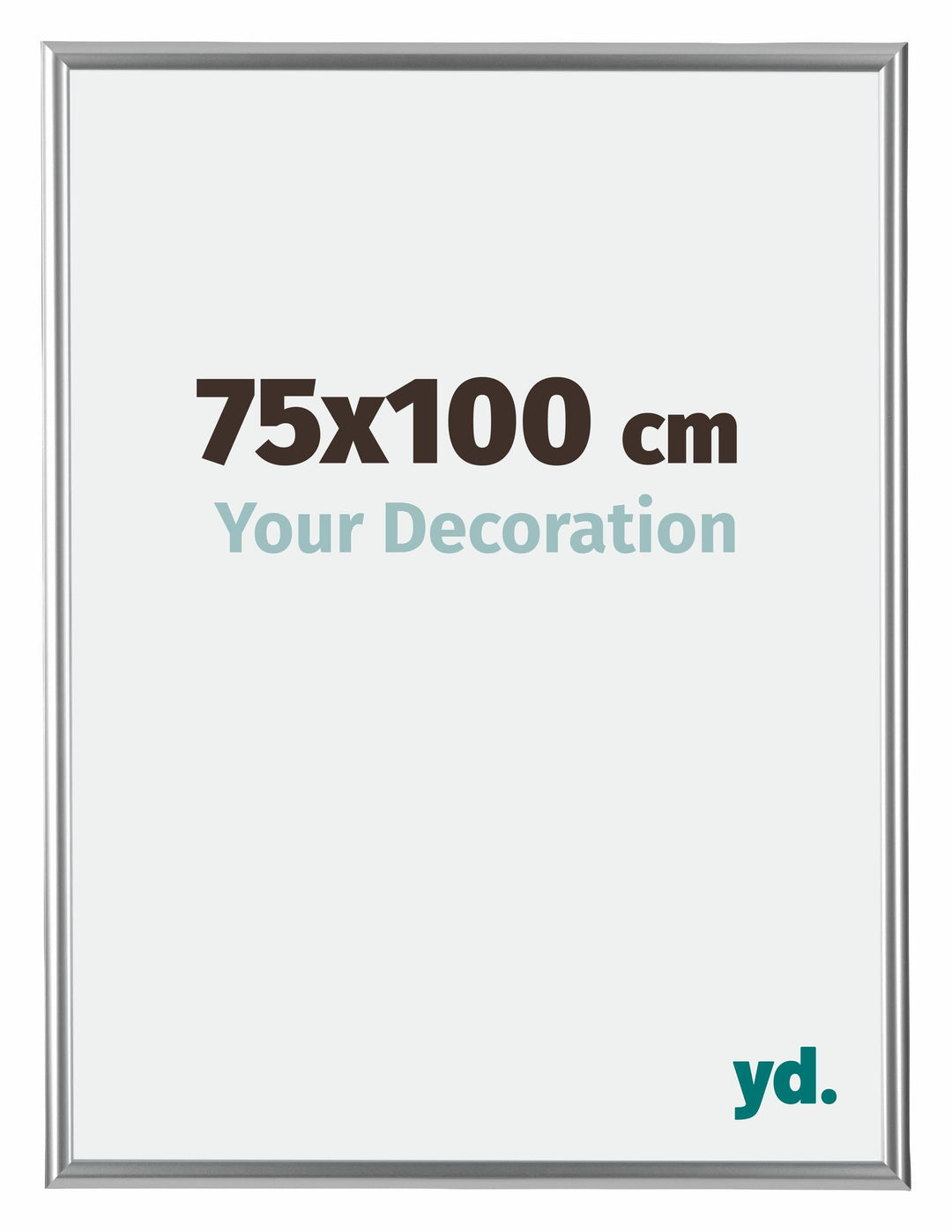 yd. Your Decoration - Bilderrahmen 75x100 cm - Silber - Bilderrahmen aus Kunststoff mit Acrylglas -