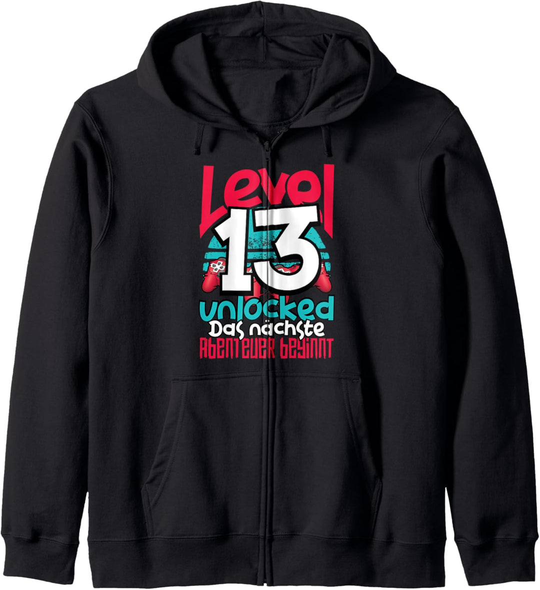 Level 13 Unlocked Gamer 13th Birthday Gift Cool Retro Gaming Kapuzenjacke