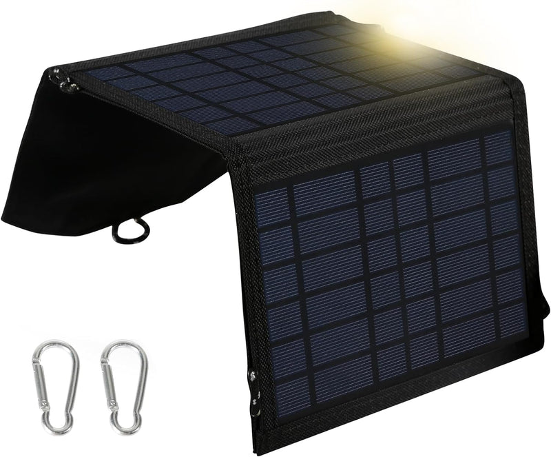 Jadeshay Solar Ladegerät USB, 15W Solar Ladegerät Faltbares Solarpanel Tragbares Solar Panel Handy L