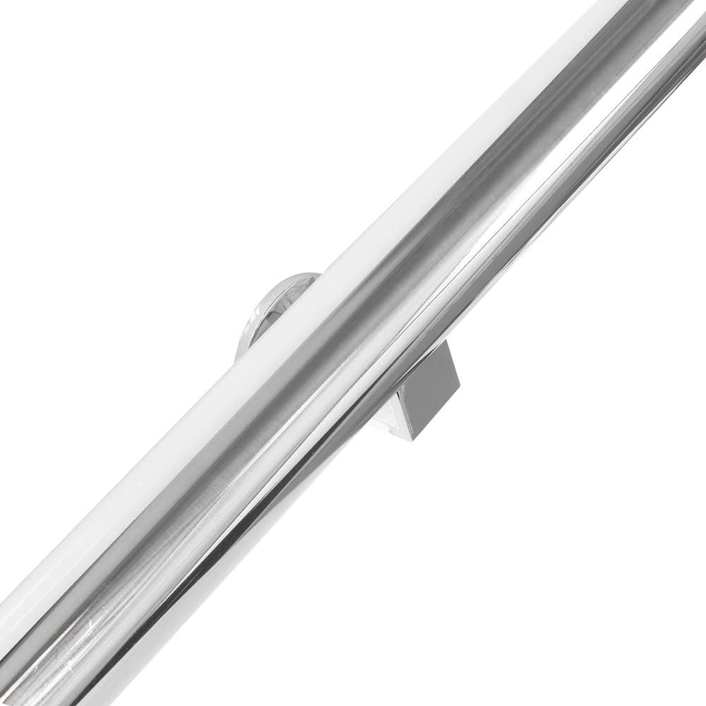 Vivol Edelstahl-Treppengeländer Poliert 120 cm mit 2 Halterungen für innen, 120 cm Mit 2 Halterungen