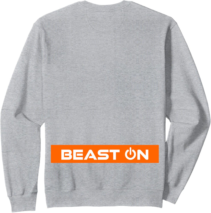 Beast ON Rücken Motiv Fitness Gym Motivation orange Farbe Sweatshirt