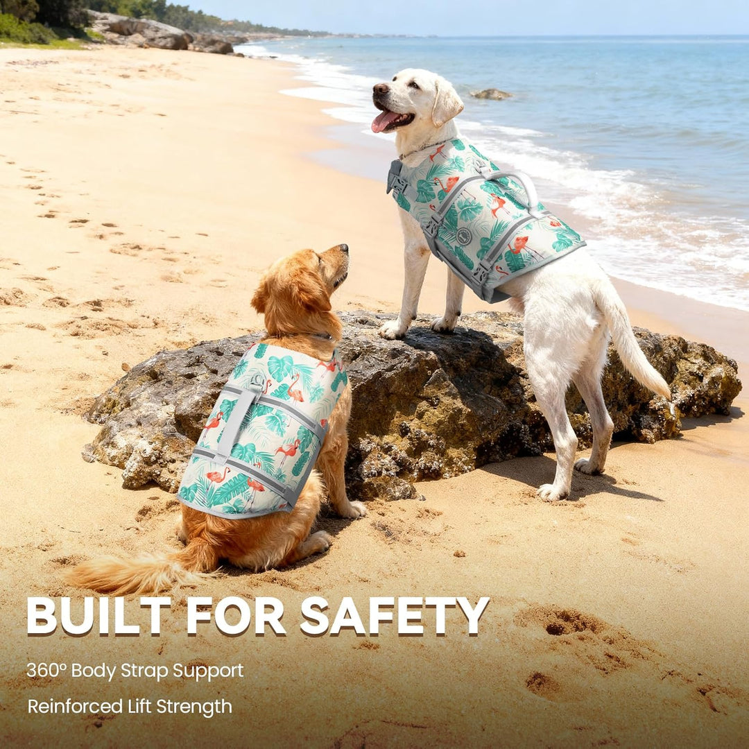 VIVAGLORY Ripstop Hunde Rettungsweste für Kleine Mittel Grosse Hunde Bootfahren, Hund Schwimmweste m