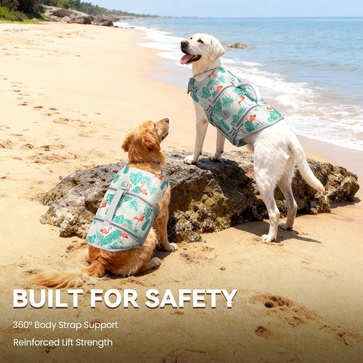 VIVAGLORY Ripstop Hunde Rettungsweste für Kleine Mittel Grosse Hunde Bootfahren, Hund Schwimmweste m