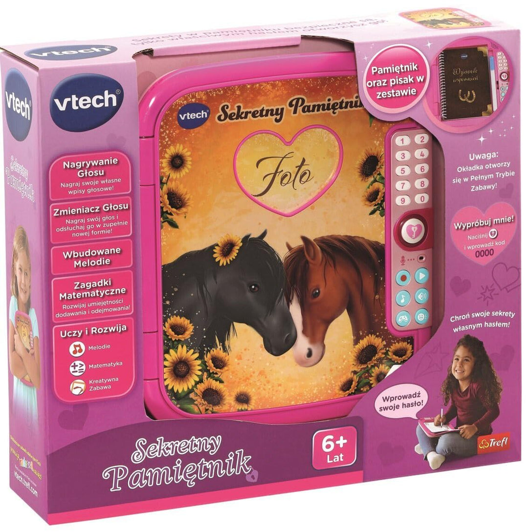 Vtech Trefl, Geheimnis Tagebuch - Interaktiver Geheimniswächer, Zugriff auf Spruch, Sprachaufnahme,