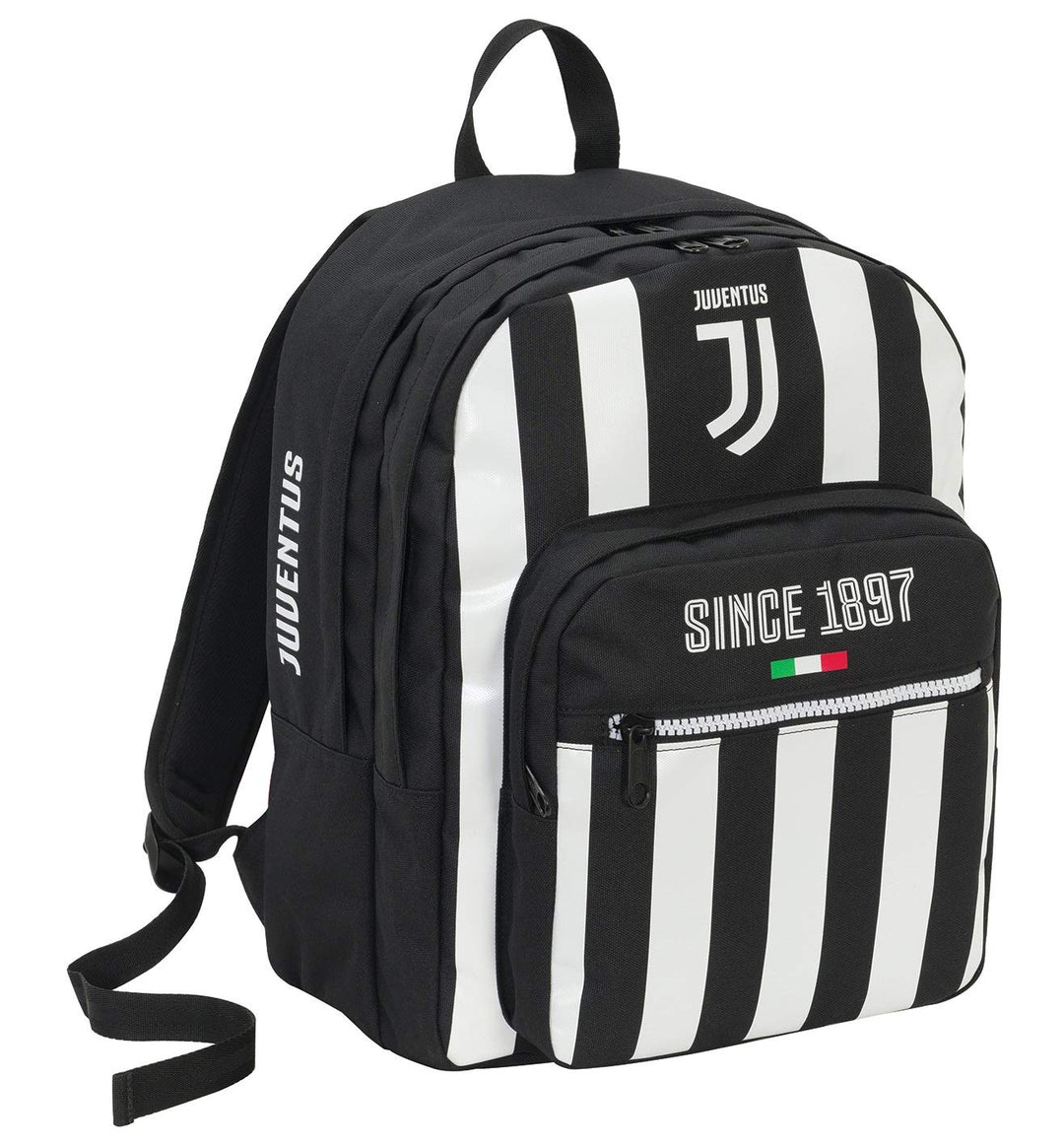 Seven Zaino Doppio Scom Juventus Coaches Rucksack, 41 cm, 34 liters, Schwarz (Bianco e Nero)