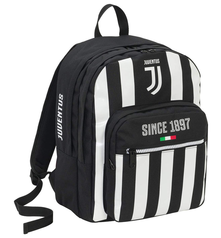 Seven Zaino Doppio Scom Juventus Coaches Rucksack, 41 cm, 34 liters, Schwarz (Bianco e Nero)