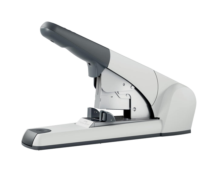 Leitz Superheftgerät, Für 120 Blatt Papier, Inkl. Heftklammern, Ergonomisches Design, Silber, 555300