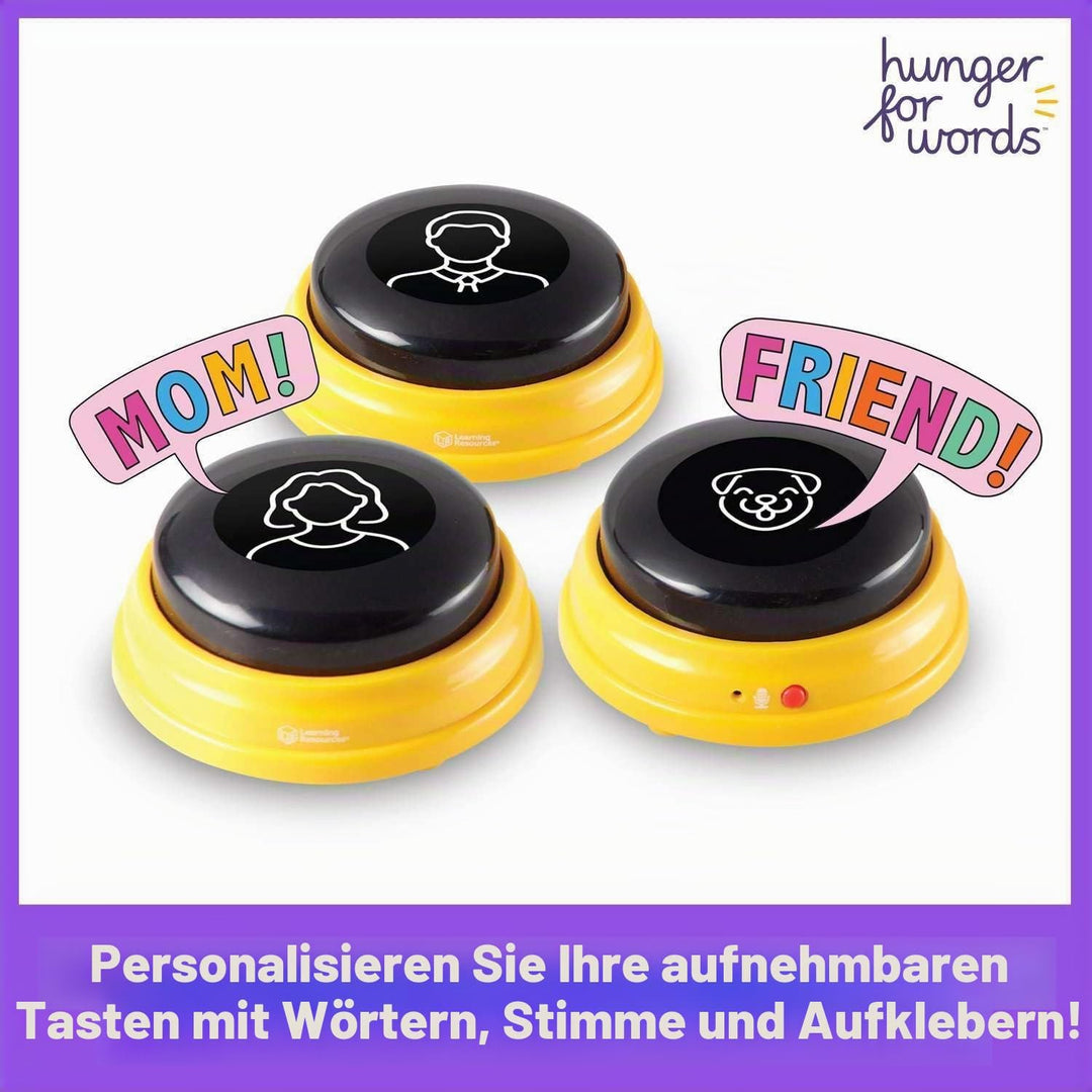 Hunger for Words Talking Pet Next Words Namen - 3 Stück Set beschreibbare Sprachtasten für Hunde, Hu