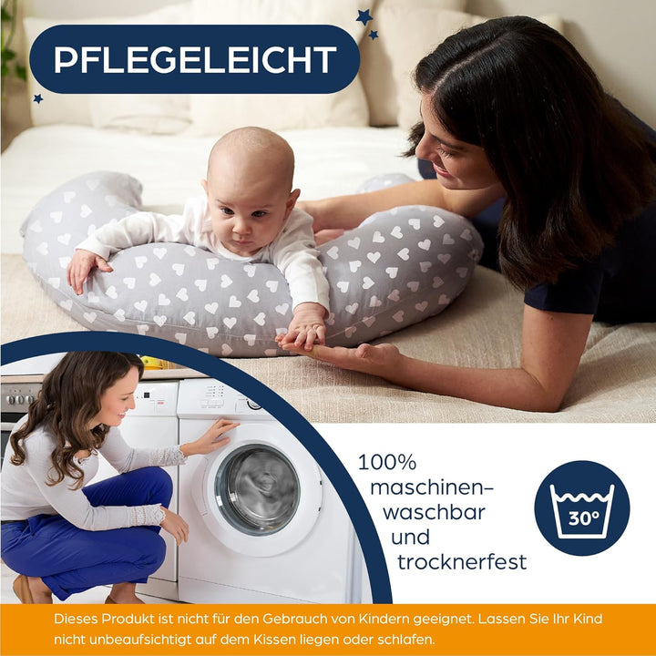 Niimo XXL Schwangerschaftskissen & Stillkissen - Seitenschläferkissen mit Bezug aus 100% Baumwolle,