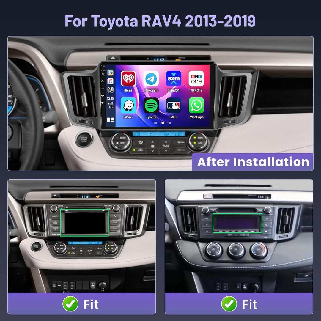 Hikity 5G WiFi 4+64G Android Autoradio für Toyota RAV4 2013-2019 Wireless Carplay Android Auto, 10.1