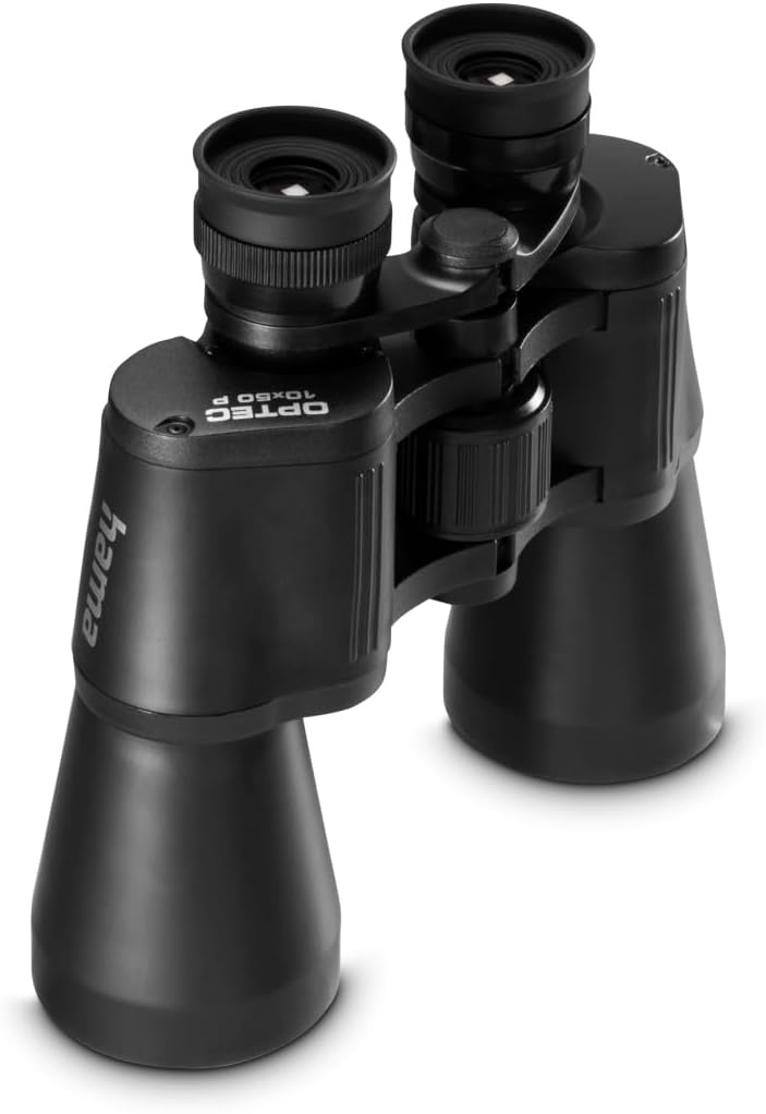 Hama Kompaktes Fernglas 10x50 für scharfe Weitsicht, 10-fach Vergrösserung, Objektivdurchmesser 50 m