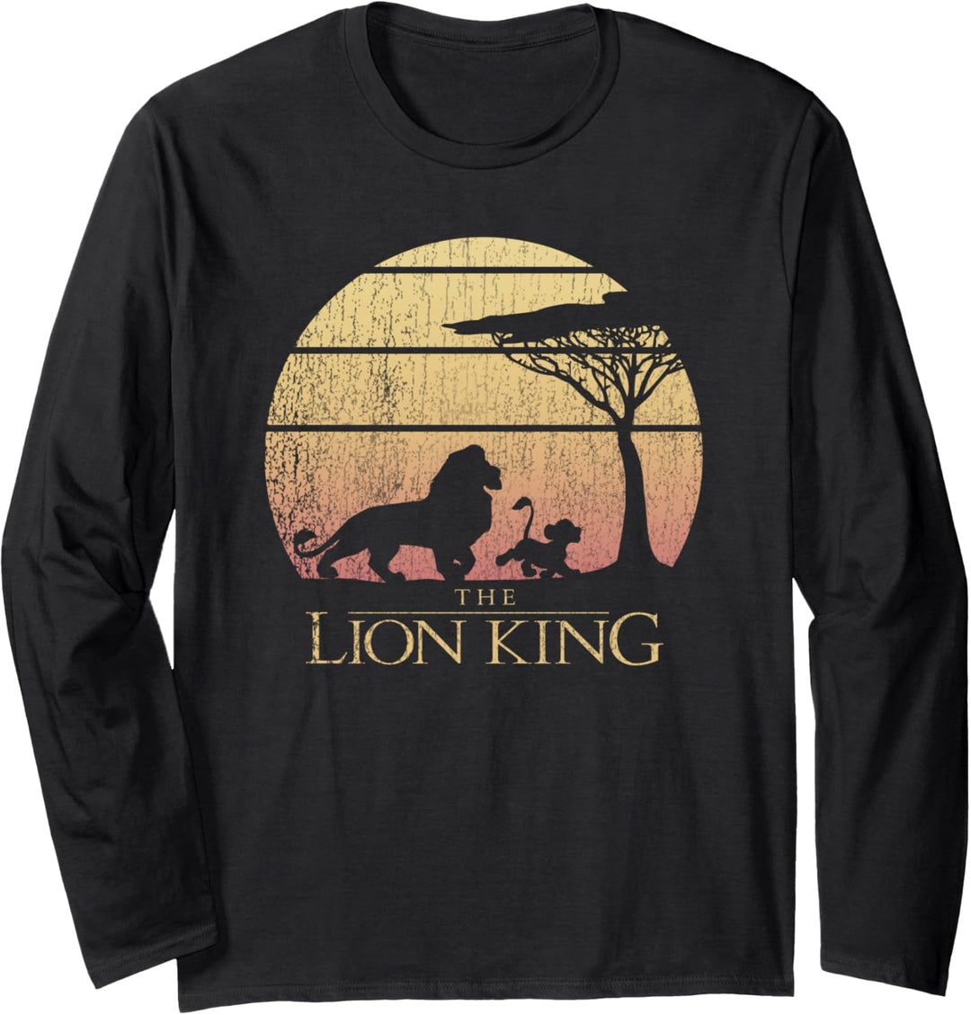 Disney Lion King Vintage Sunset Logo Langarmshirt