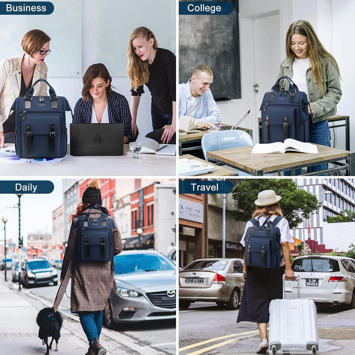 LOVEVOOK Rucksack Damen Gross, 17 Zoll Laptoptasche Schulrucksack Mädchen Teenager Reiserucksack Arb