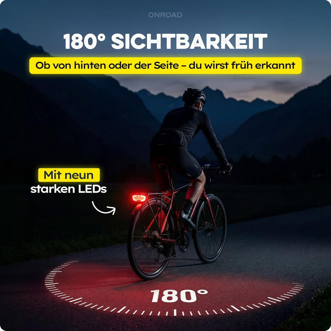 LED Fahrradlicht Dynamo 70 Lux - Fahrradlicht Set LUXON mit Automatischer Lichtanpassung & Standlich